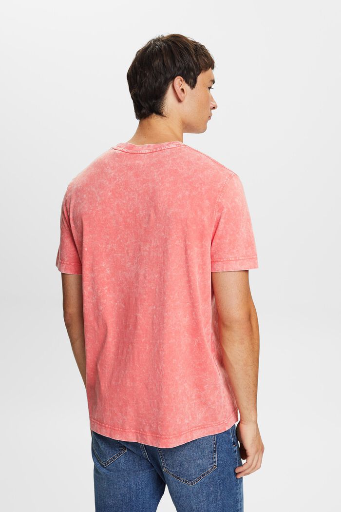 Camiseta lavada a la piedra. 100% algodón, CORAL RED, detail image number 4