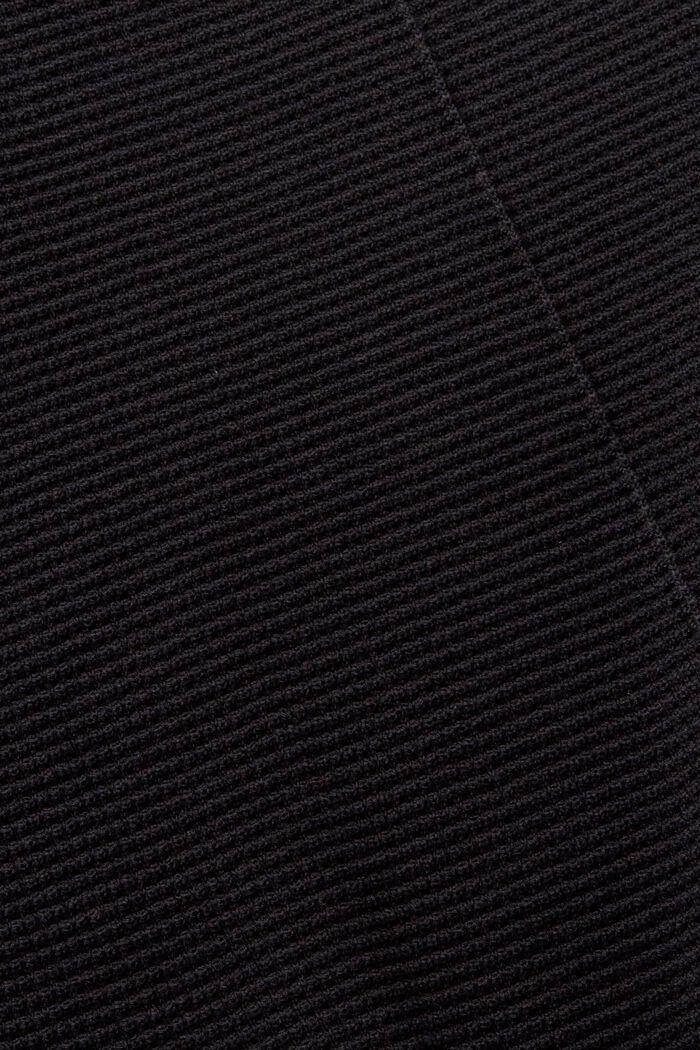 Jersey de cuello redondo con textura, algodón ecológico, BLACK, detail image number 1