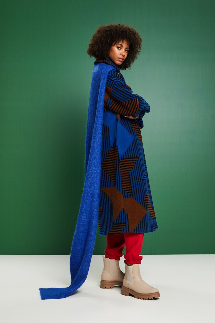 Bufanda en mezcla de lana y mohair, BRIGHT BLUE, detail image number 2