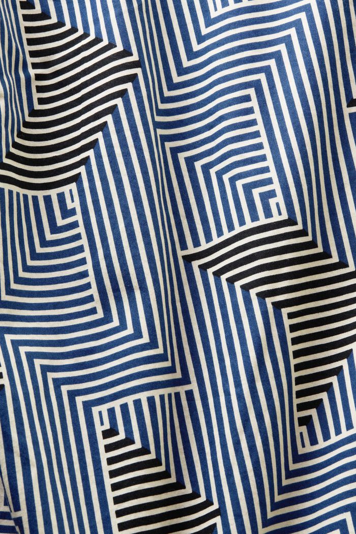 Camisa con estampado geométrico de corte normal, BRIGHT BLUE, detail image number 4