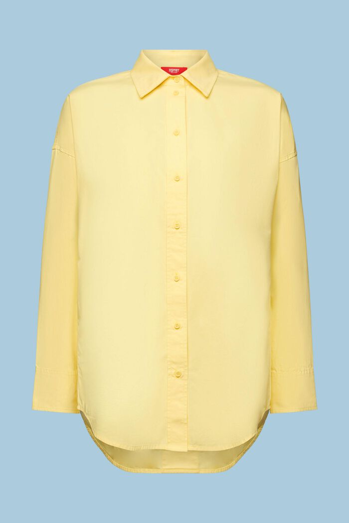 Camisa en popelina de algodón, PASTEL YELLOW, detail image number 6