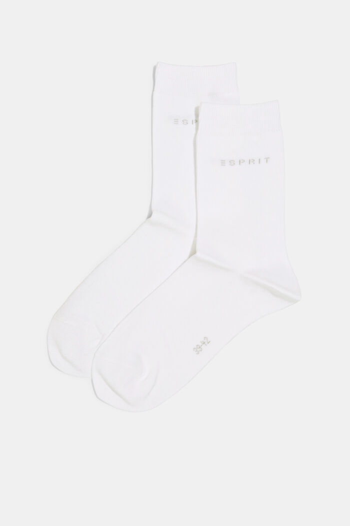 Pack de 2 pares de calcetines con logo, mezcla de algodón ecológico