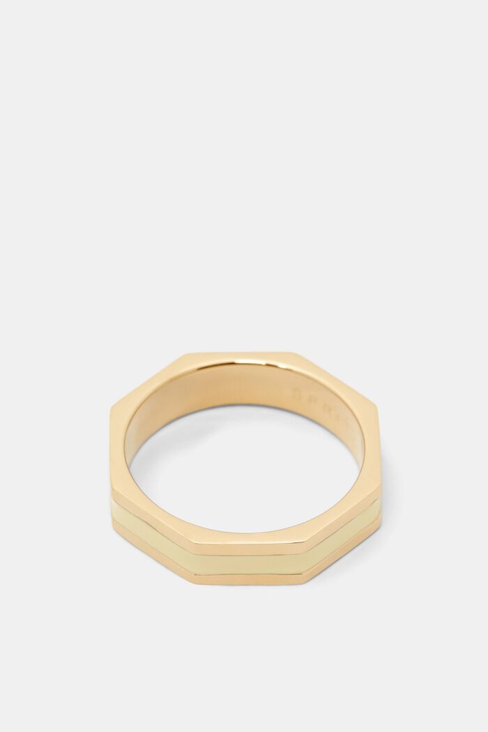 Anillo angular con color, acero inoxidable, GOLD, detail image number 0