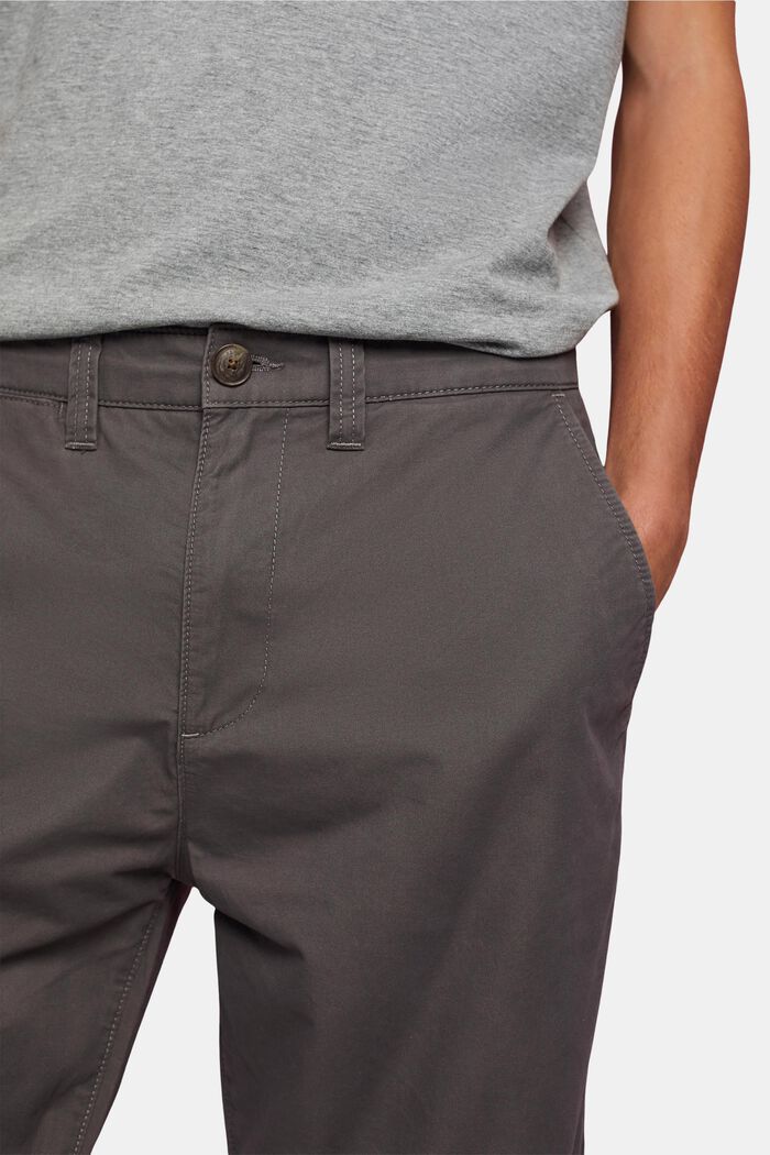 Pantalones cortos estilo chino en algodón sostenible, DARK GREY, detail image number 2