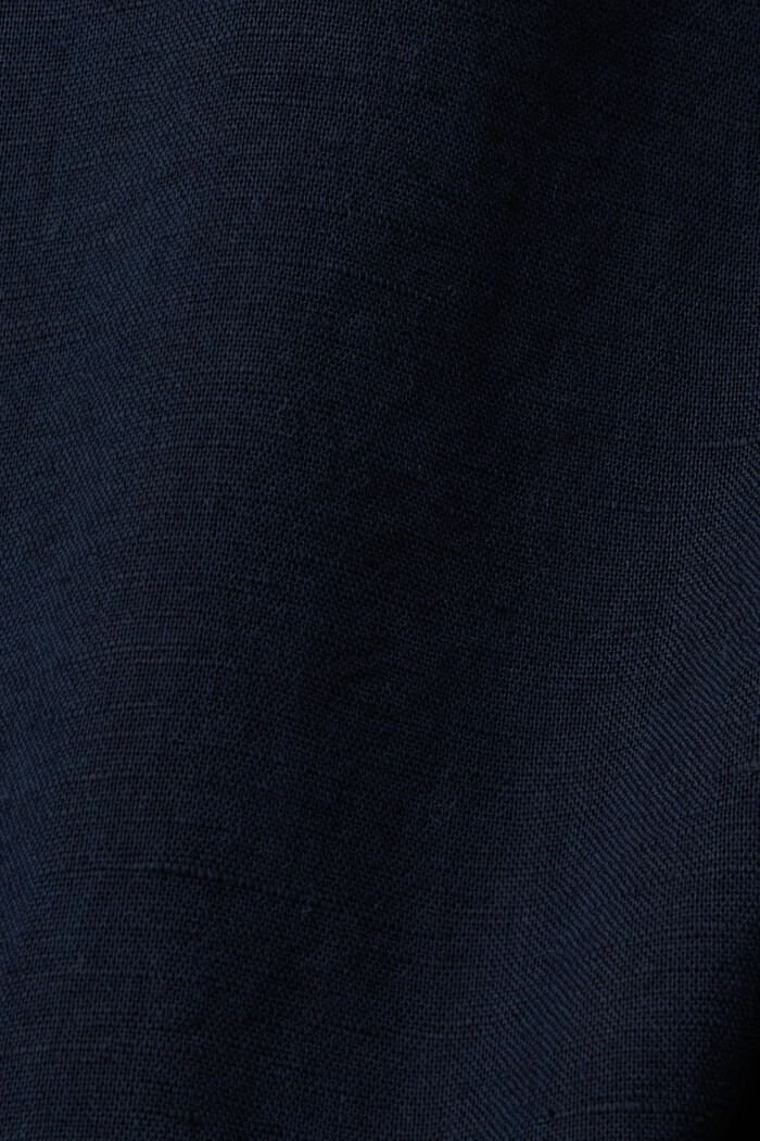 Camisa abotonada en mezcla de algodón y lino, NAVY, detail image number 5