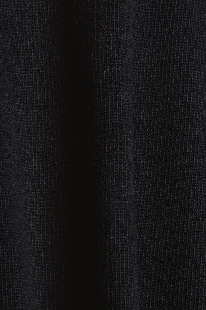 Con lana y cachemir: Jersey de cuello mao, BLACK, detail image number 4