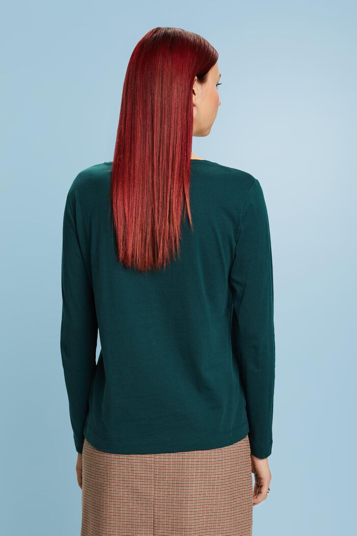 Camiseta con cuello redondo, EMERALD GREEN, detail image number 4
