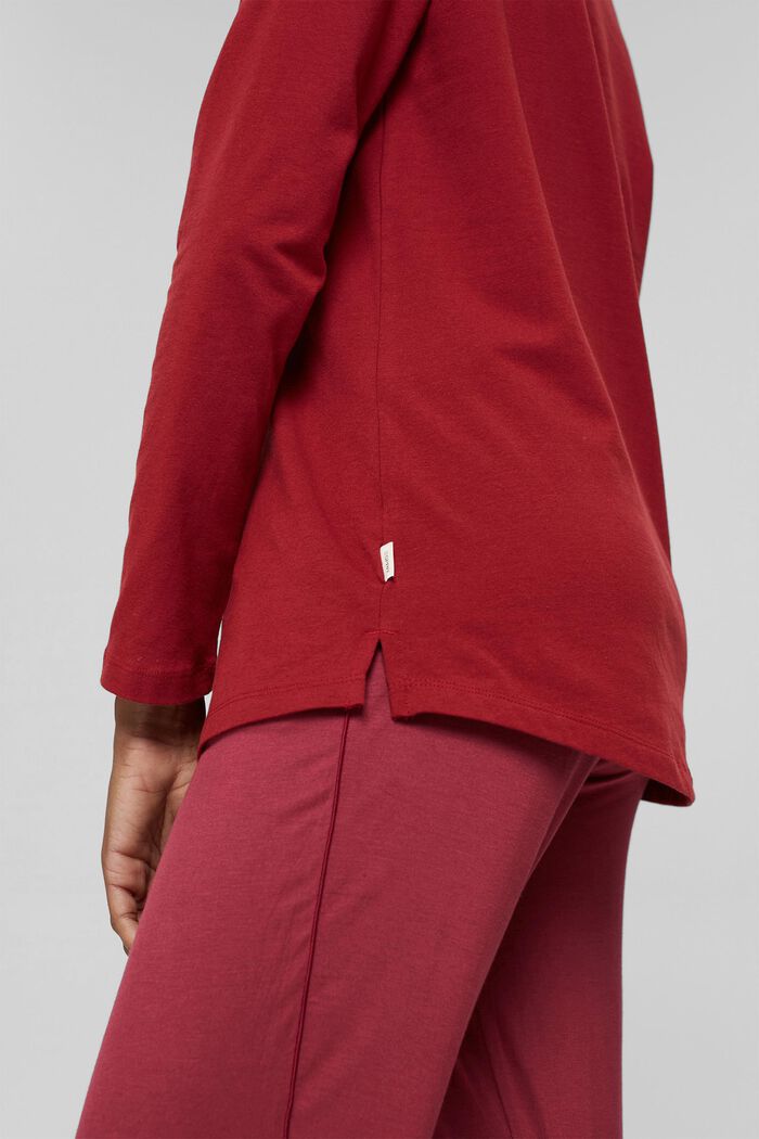 Parte superior del pijama en algodón, CHERRY RED, detail image number 3