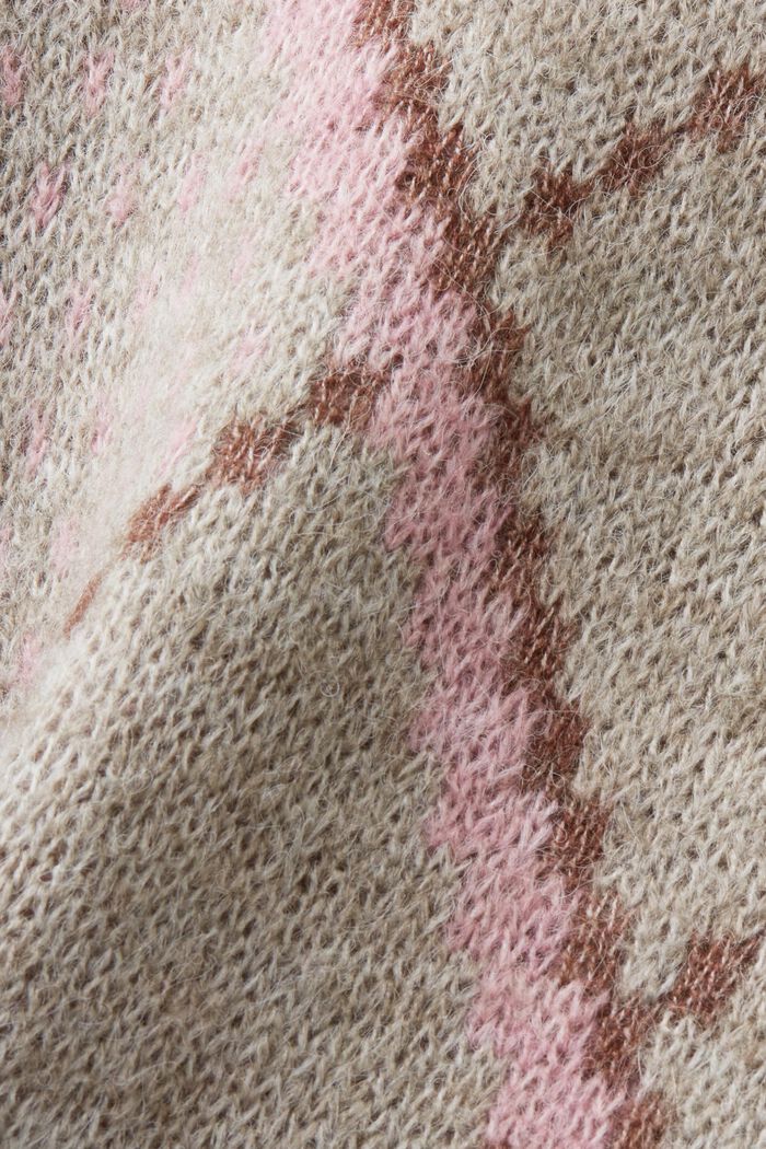 Jersey a cuadros confeccionado en mezcla de lana, LIGHT TAUPE, detail image number 4