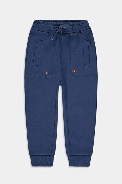 Pantalón de chándal de algodón, BLUE, overview