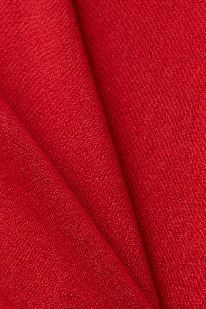 Jersey con cuello en pico, DARK RED, detail image number 5