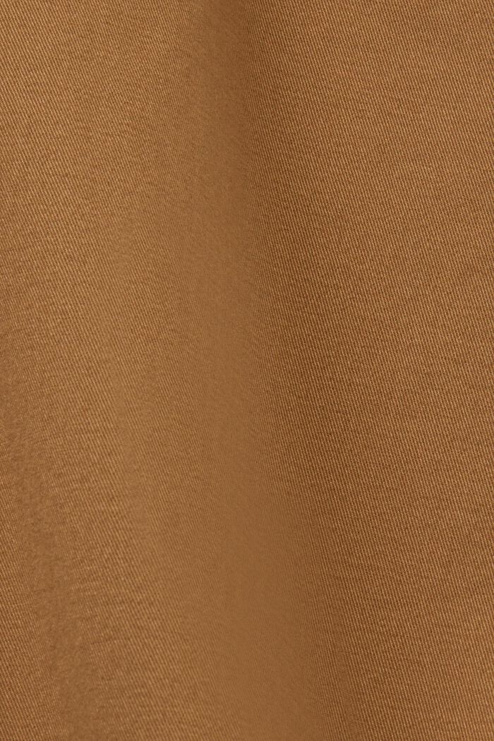 Pantalón chino recto en sarga de algodón, CAMEL, detail image number 6