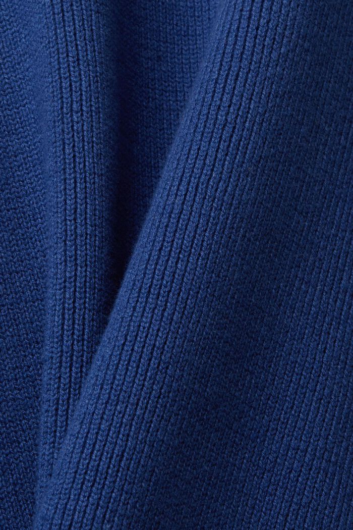 Jersey de cuello en pico y algodón sostenible, BLUE, detail image number 5
