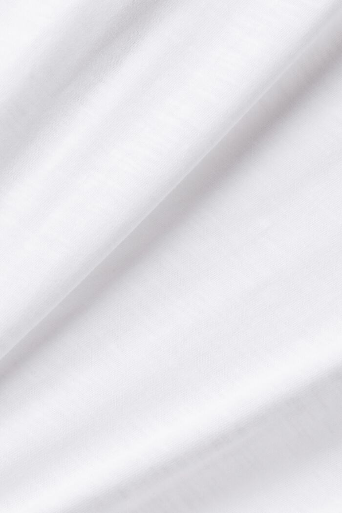 Camiseta de algodón con escote en U, WHITE, detail image number 5