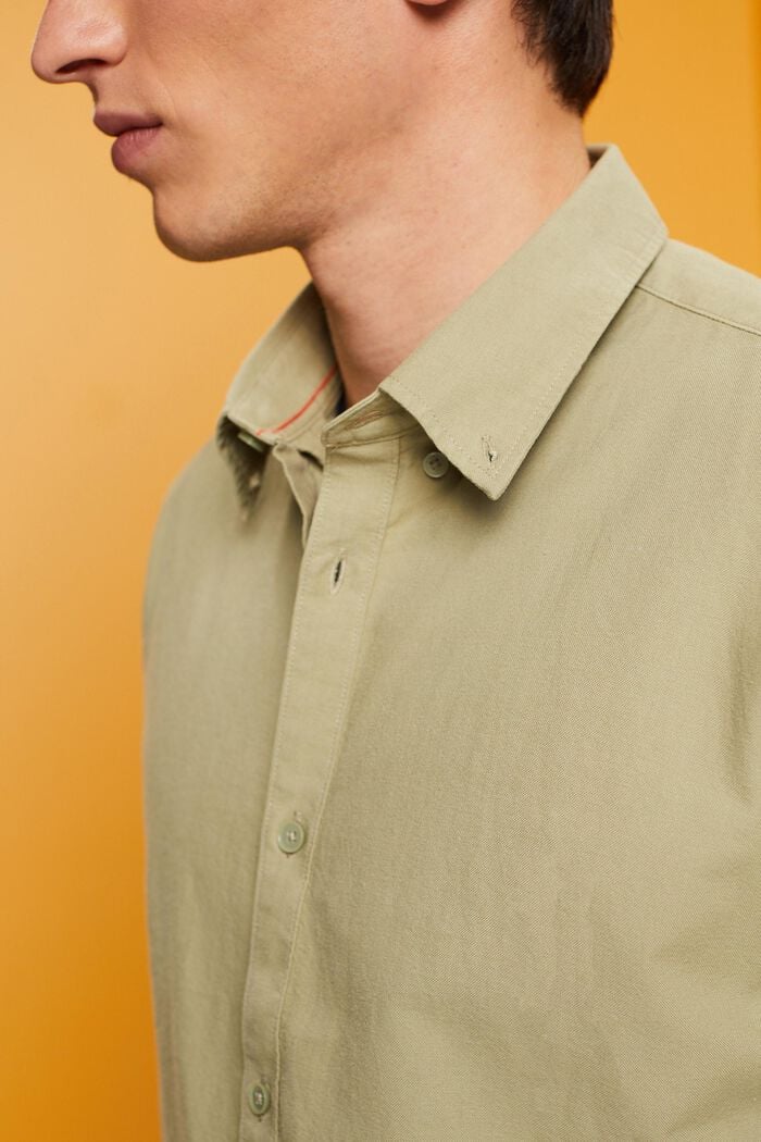 Camisa de algodón con cuello abotonado, LIGHT GREEN, detail image number 2