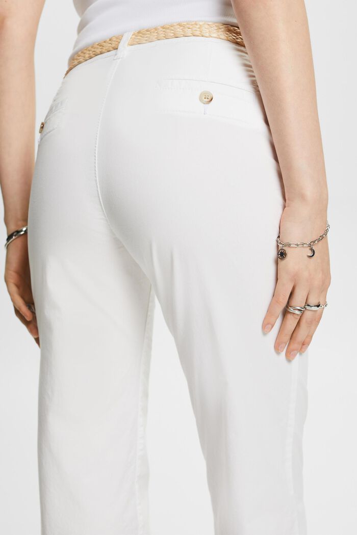 Pantalones chinos con cinturón, WHITE, detail image number 4