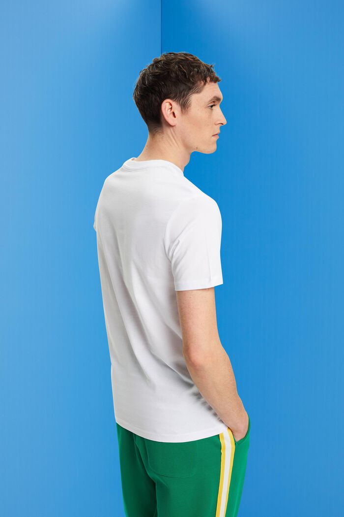 Camiseta entallada de algodón, WHITE, detail image number 3