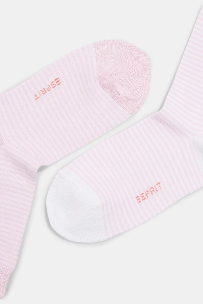 Pack de dos pares de calcetines a rayas, algodón ecológico, ROSE, detail image number 1