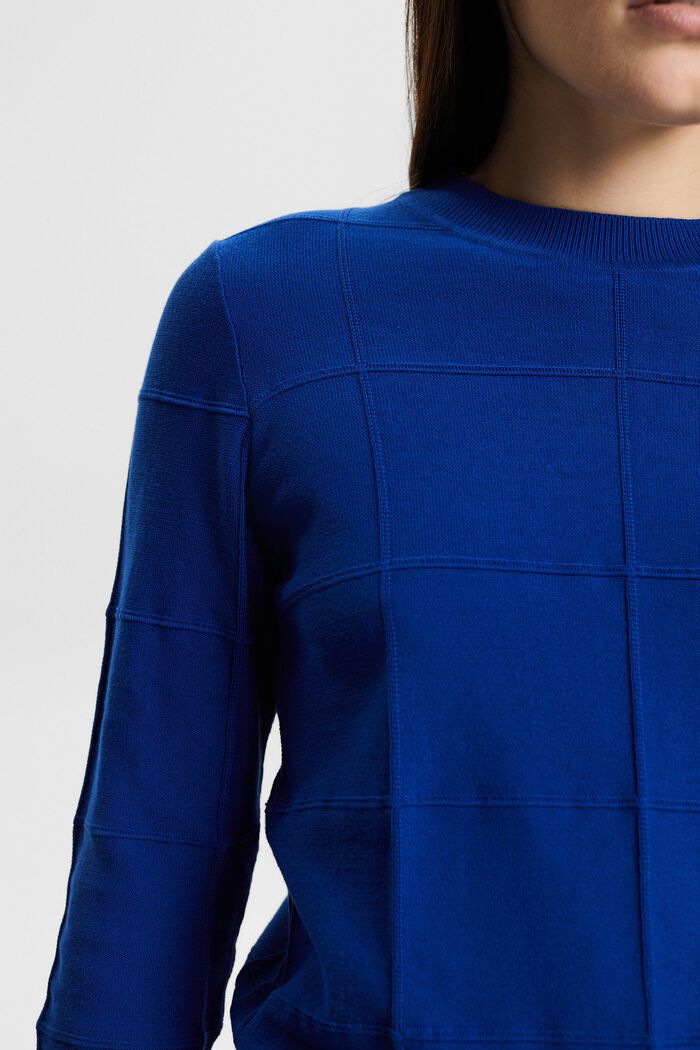 Jersey con textura de rejilla a tono, BRIGHT BLUE, detail image number 3