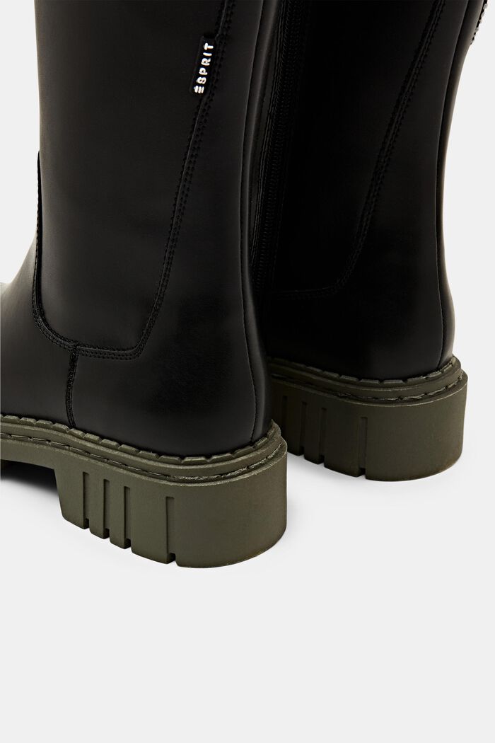 Veganas: botas de polipiel con plataforma, BLACK, detail image number 3