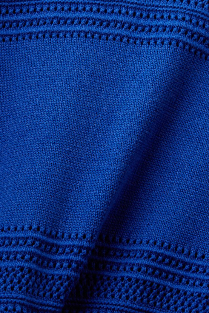 Jersey de punto calado con cuello redondo, BRIGHT BLUE, detail image number 5