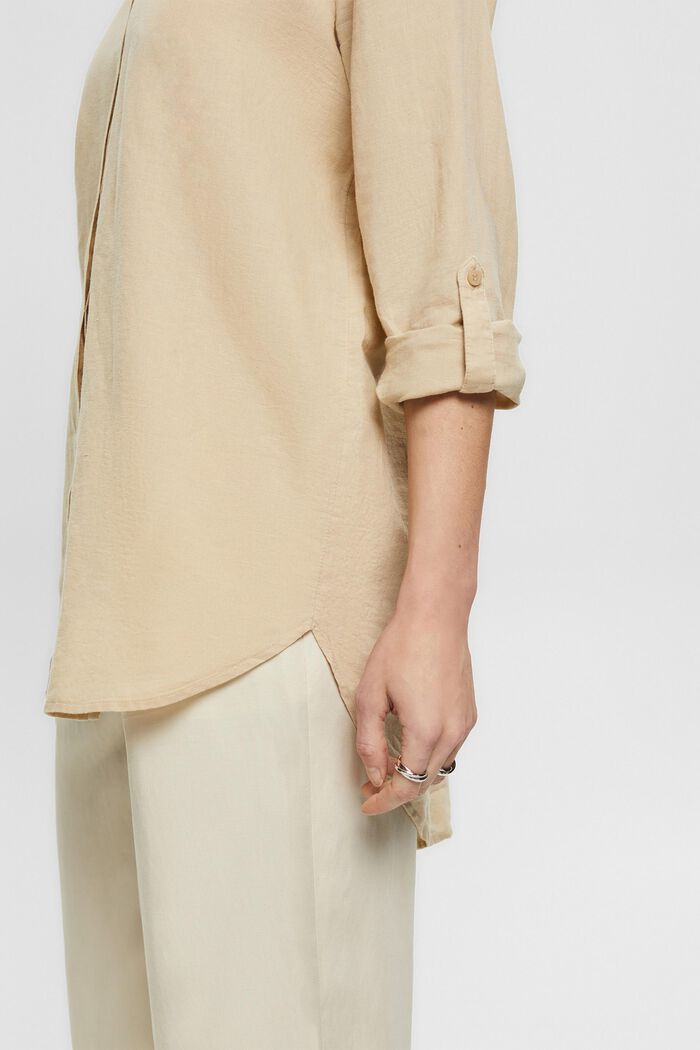 Blusa oversize en mezcla de lino, SAND, detail image number 0