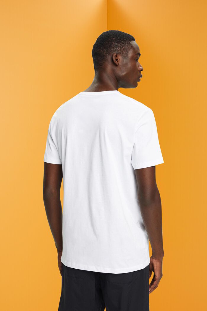 Camiseta de algodón con estampado frontal, WHITE, detail image number 3