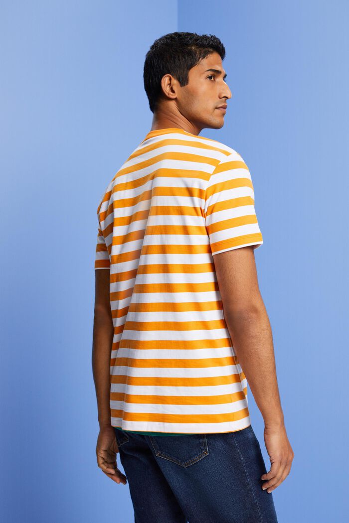 Camiseta de algodón a rayas, ORANGE, detail image number 3