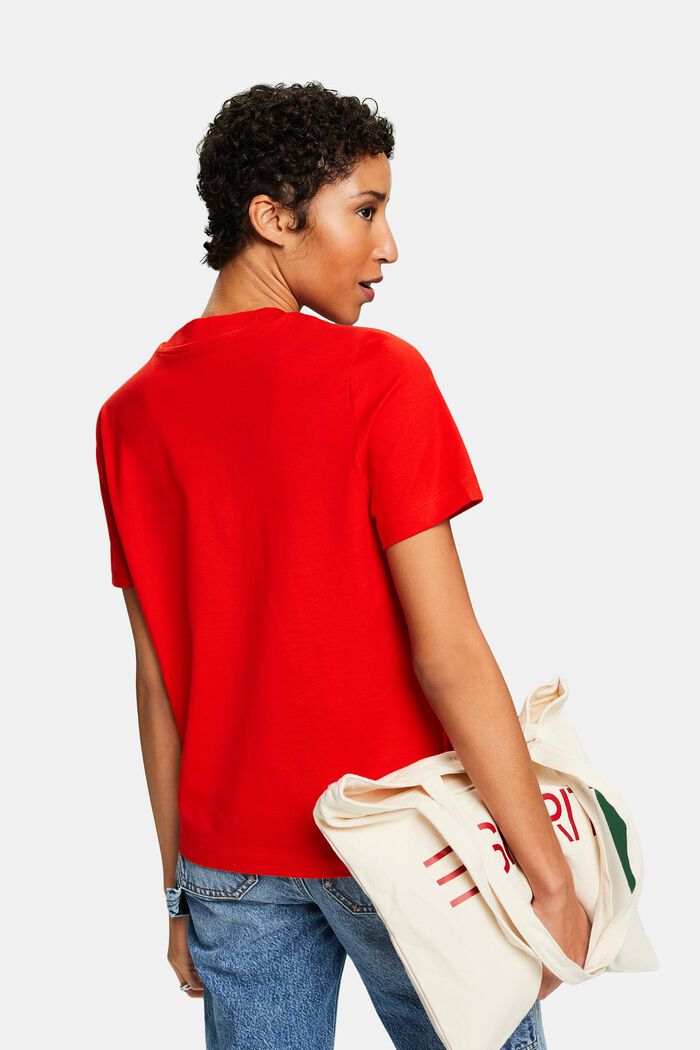 Camiseta de algodón pima con logotipo bordado, RED, detail image number 2