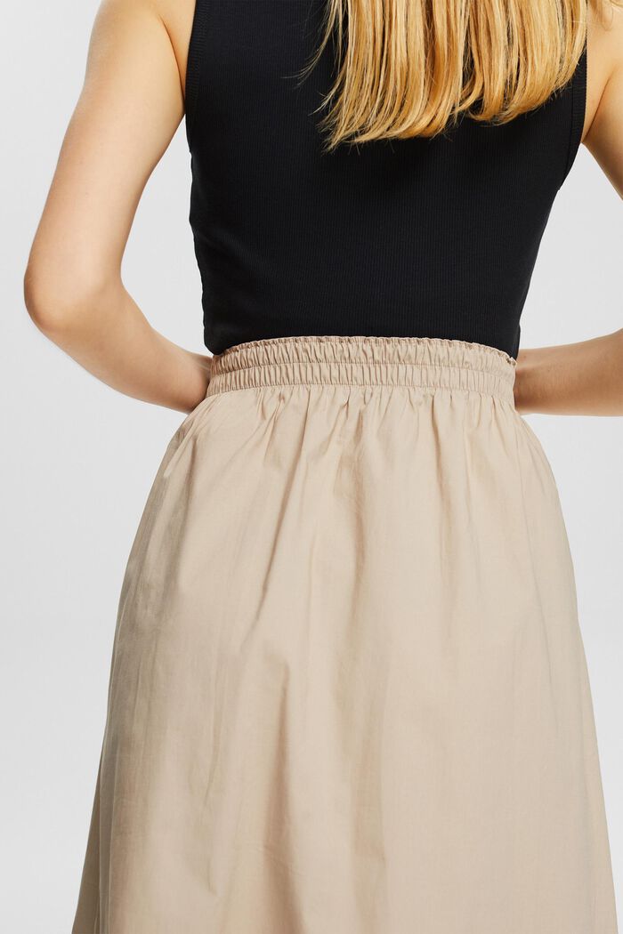 Falda midi con cintura elástica, LIGHT TAUPE, detail image number 5