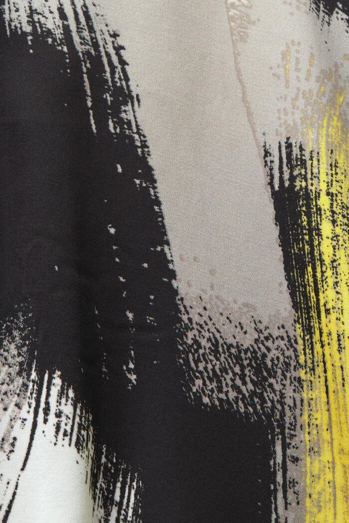 Blusa de satén con estampado, BLACK, detail image number 5