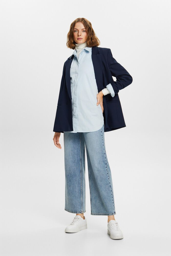 Blusa camisera con corte holgado, LIGHT BLUE, detail image number 3