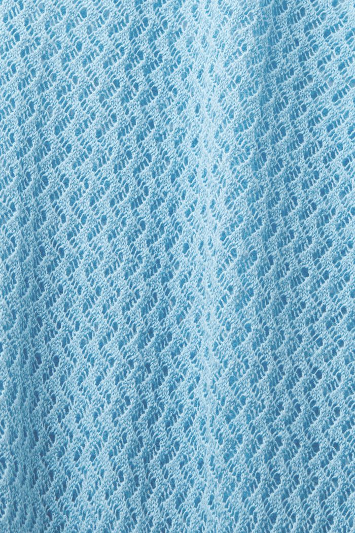 Jersey de cuello en pico con textura, LIGHT TURQUOISE, detail image number 4