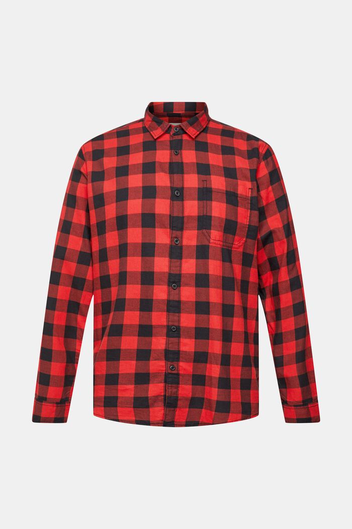 Camisa de franela en algodón sostenible con cuadros vichy, RED, detail image number 5