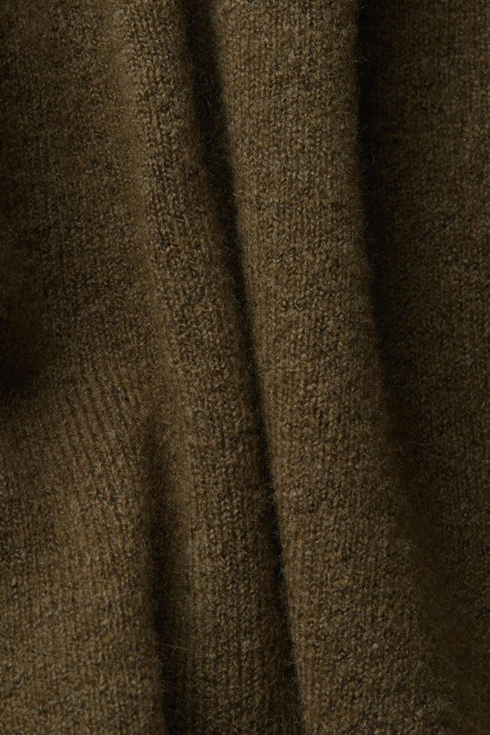 Jersey de punto en una mezcla de lana con cuello alto, DARK KHAKI, detail image number 1