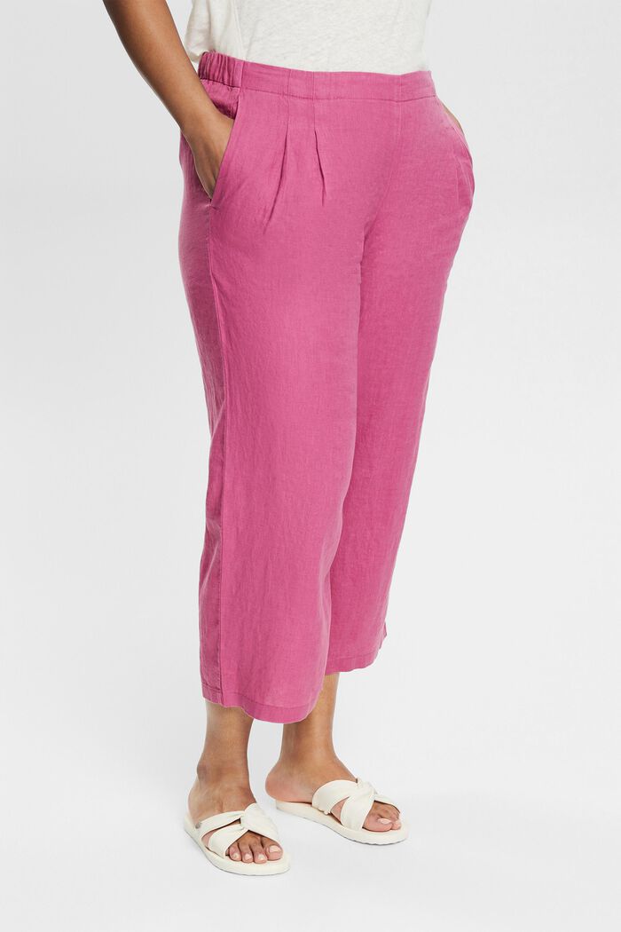 CURVY: pantalón culotte en 100% lino