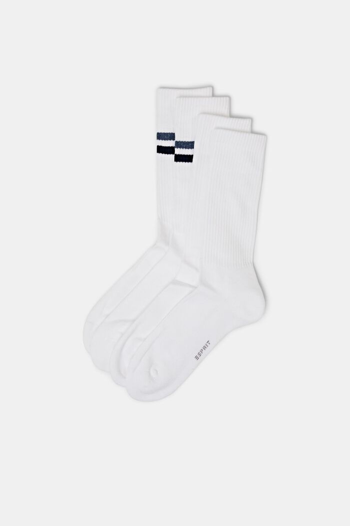 Pack de 2 pares de calcetines deportivos, algodón ecológico, OFF WHITE, detail image number 0