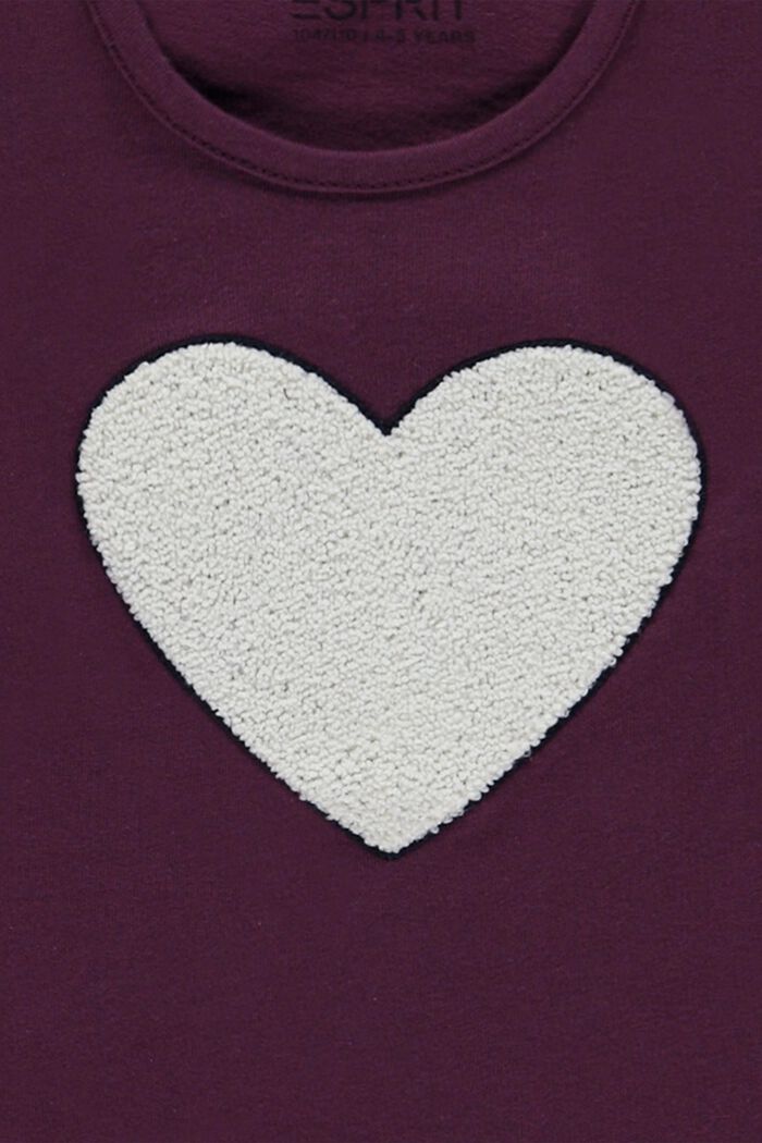 Camiseta de manga larga con logotipo de corazón, BORDEAUX RED, detail image number 2
