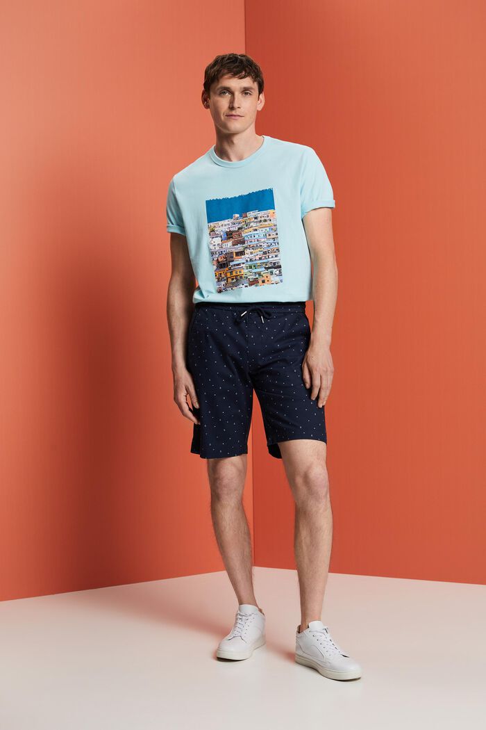 Camiseta de punto estampada, 100% algodón, LIGHT TURQUOISE, detail image number 1