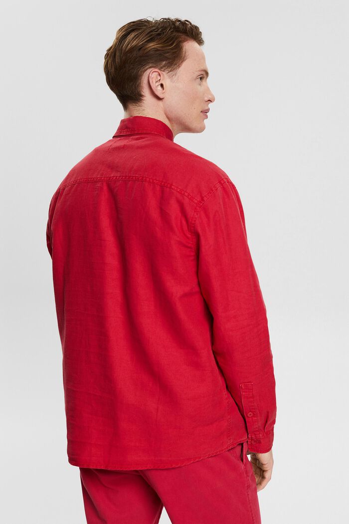 En mezcla de lino: camisa oversize, RED, detail image number 3