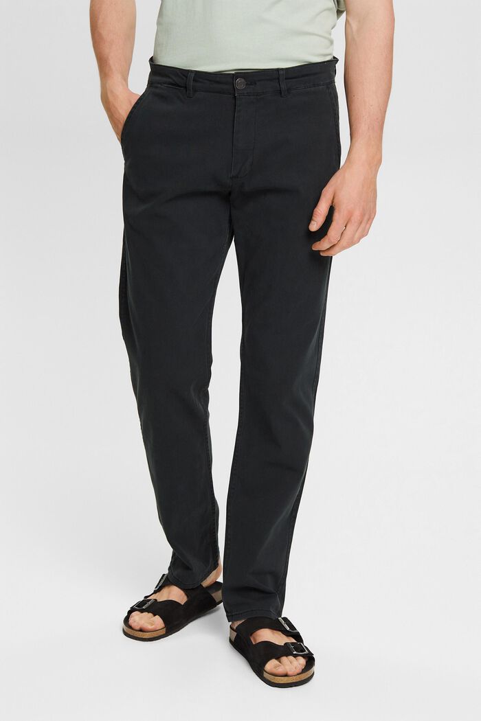 Pantalón chino de algodón, BLACK, detail image number 0