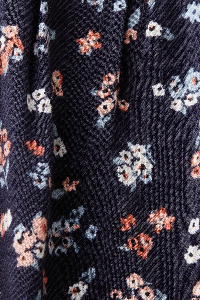 Blusa estampada de manga corta, mezcla de algodón, DARK BLUE, detail image number 4