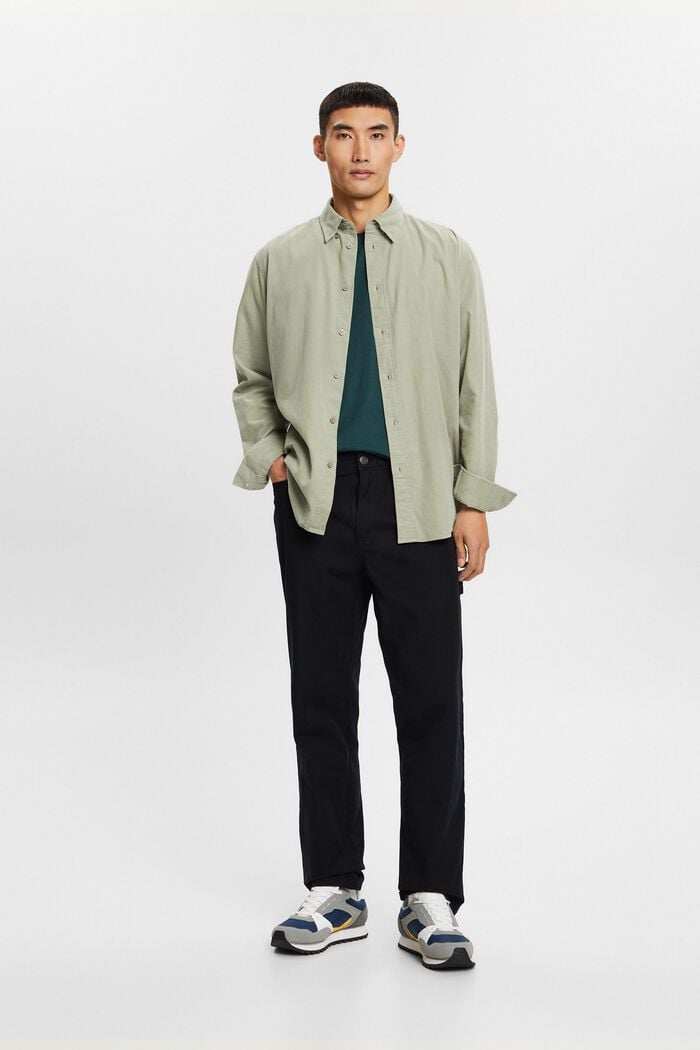 Camisa de pana en 100% algodón, DUSTY GREEN, detail image number 4