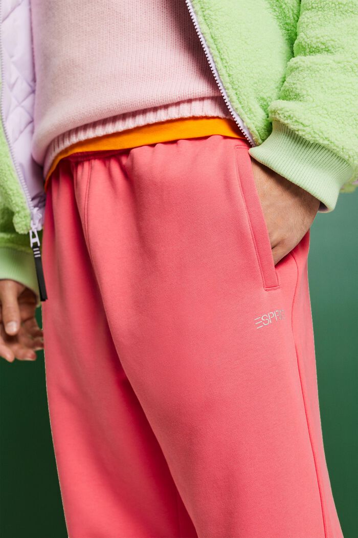 Pantalones de felpa de algodón con logotipo, PINK, detail image number 3