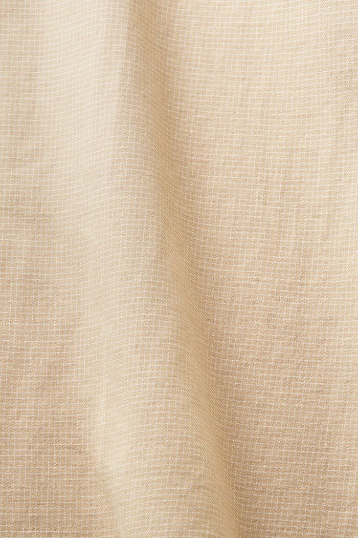 Mini camisa de cuadros de algodón de corte normal, BEIGE, detail image number 5