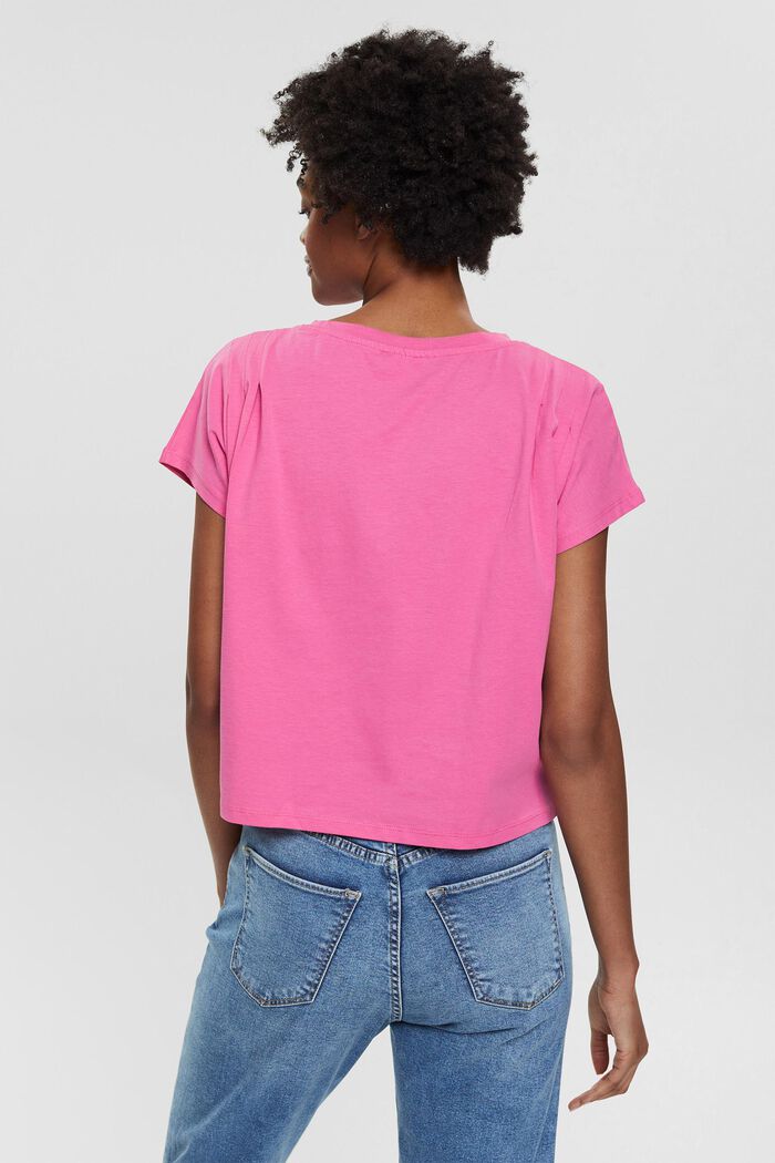 Camiseta con frunces, 100% algodón ecológico, PINK, detail image number 3