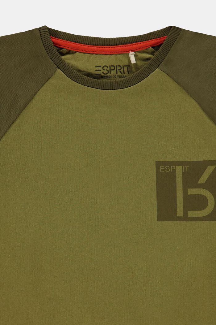 Camiseta con estampado en 100% algodón, LEAF GREEN, detail image number 2