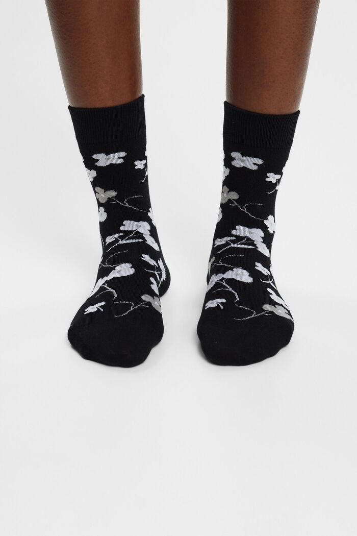 Pack de 2 calcetines de punto grueso estampados, GREY / BLACK, detail image number 2