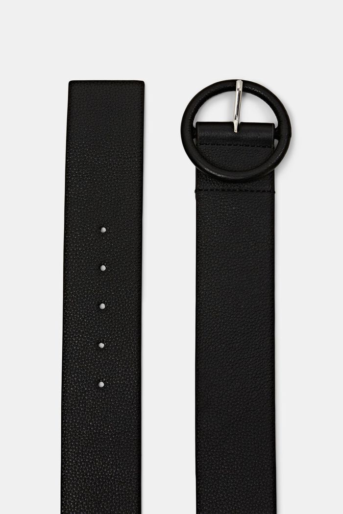 Cinturón ancho de piel, BLACK, detail image number 1