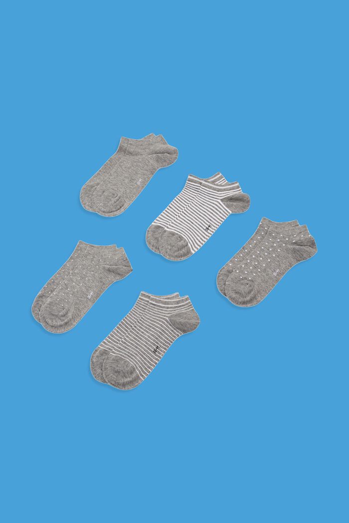 Pack de 5 pares de calcetines para deportivas, algodón ecológico, LIGHT GREY, detail image number 0